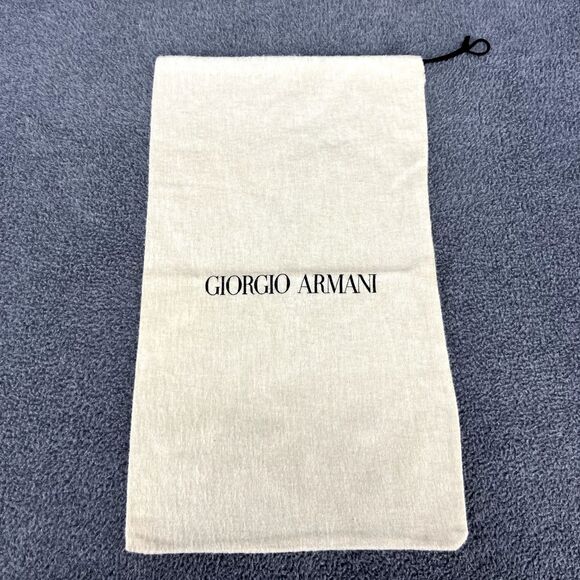 Giorgio Armani Travel Dust Storage Bag Ivory Logo Drawstring 14.5" x 8.5" - Picture 1 of 12